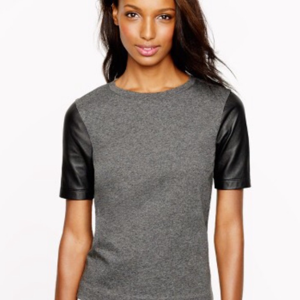 J. Crew Gray and Black Blouse